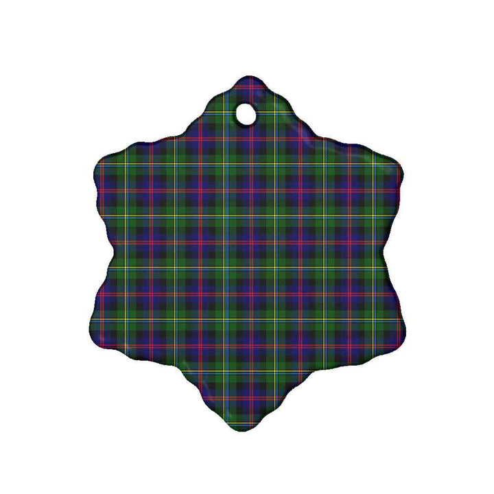Scottish Malcolm Modern Clan Tartan Ceramic Ornament Snow Flake Shape Tartan Plaid
