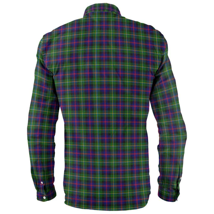 Scottish Malcolm Modern Clan Tartan Long Sleeve Shirt Back Side Tartan Plaid