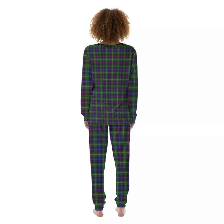 Scottish Malcolm Modern Clan Tartan Pajama Set Women Back Side Tartan Plaid