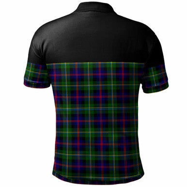 Scottish Malcolm Modern Clan Tartan Polo Shirt - Horizontal Style Back Side Tartan Plaid