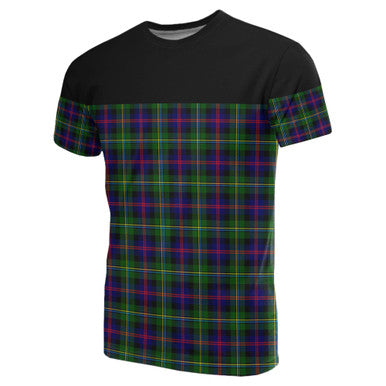 Scottish Malcolm Modern Clan Tartan T-Shirt Horizontal Style Front Side Tartan Plaid