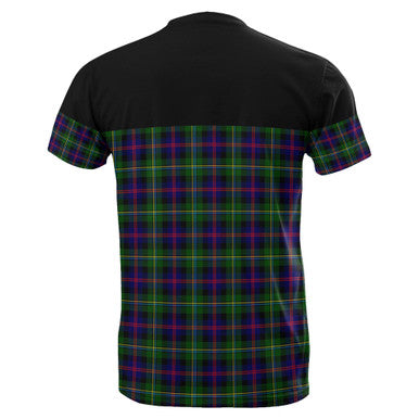 Scottish Malcolm Modern Clan Tartan T-Shirt Horizontal Style Back Side Tartan Plaid
