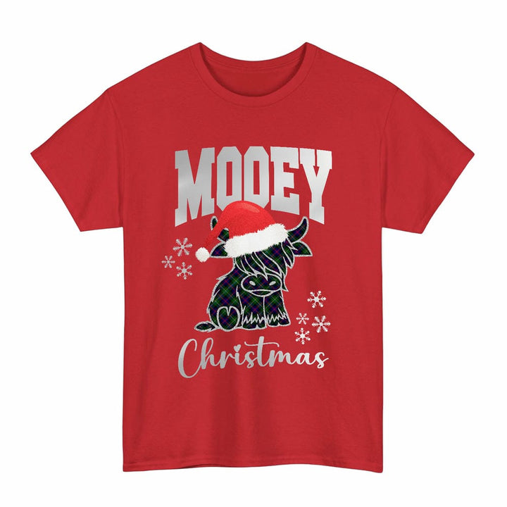 Scottish Malcolm Modern Clan Tartan T-Shirt - Mooey Christmas Tartan Plaid Red Color