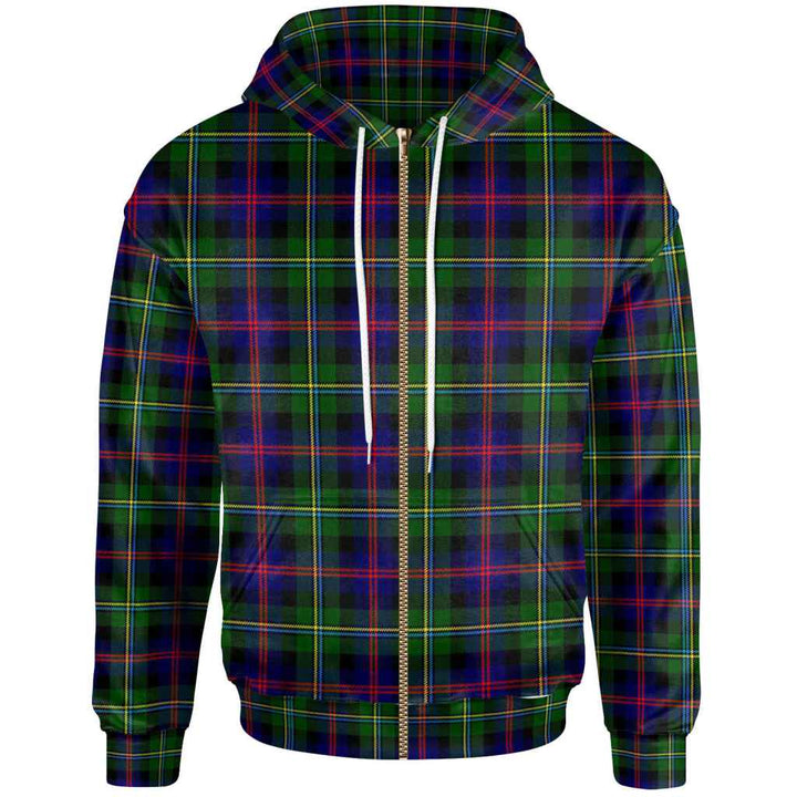 Scottish Malcolm Modern Clan Tartan Hoodie Zip Tartan Plaid