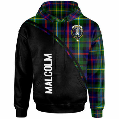 Scottish Malcolm (or MacCallum) Clan Crest Tartan Curve Hoodie Front Side Tartan Plaid