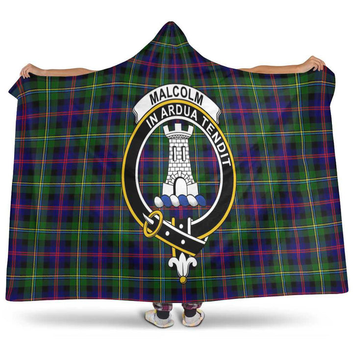 Scottish Malcolm (or MacCallum) Clan Crest Tartan Hooded Blanket Tartan Plaid 1