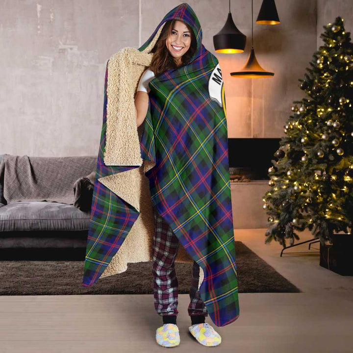 Scottish Malcolm (or MacCallum) Clan Crest Tartan Hooded Blanket Tartan Plaid 6