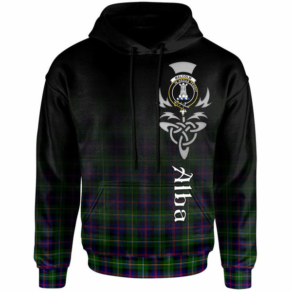 Scottish Malcolm (or MacCallum) Clan Crest Tartan Hoodie - Alba Gu Brath Family Crest Celtic Inspired Front Side Tartan Plaid