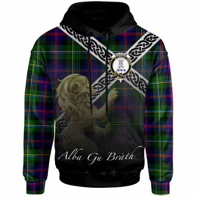 Scottish Malcolm (or MacCallum) Clan Crest Tartan Hoodie - Scotland Lion Front Side Tartan Plaid