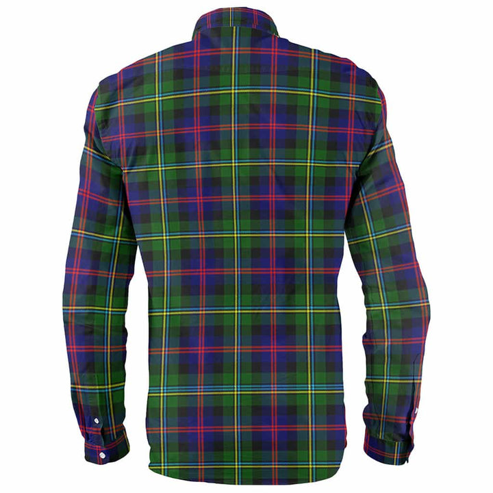 Scottish Malcolm (or MacCallum) Clan Crest Tartan Long Sleeve Shirt Back Side Tartan Plaid