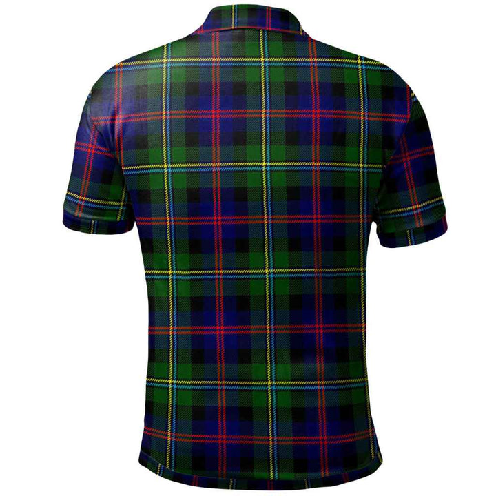 Scottish Malcolm (or MacCallum) Clan Crest Tartan Polo Shirt Back Side Tartan Plaid