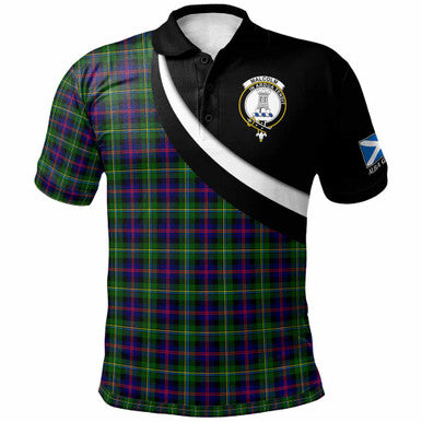 Scottish Malcolm (or MacCallum) Clan Crest Tartan Polo Shirt - Scotland Forever Style Front Side Tartan Plaid