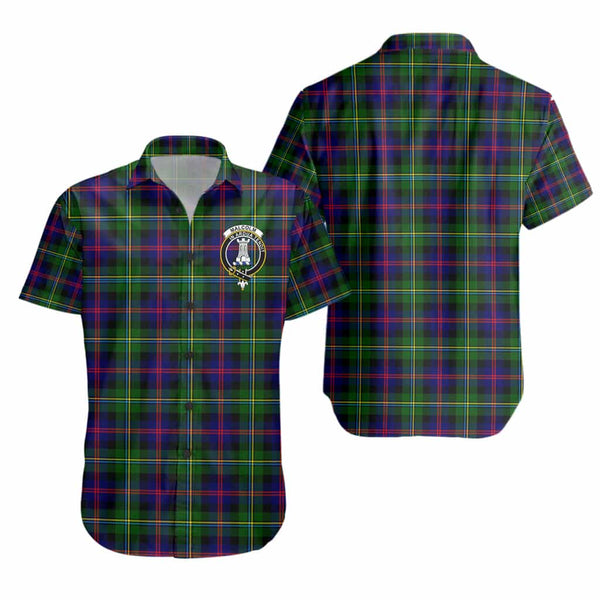 Scottish Malcolm (or MacCallum) Clan Crest Tartan Short Sleeve Shirt Tartan Plaid