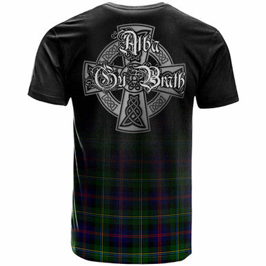 Scottish Malcolm (or MacCallum) Clan Crest Tartan T-Shirt - Alba Gu Brath Family Crest Celtic Inspired Back Side Tartan Plaid
