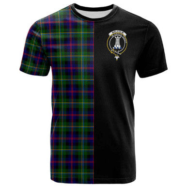 Scottish Malcolm (or MacCallum) Clan Crest Tartan T-Shirt Half in Me Front Side Tartan Plaid