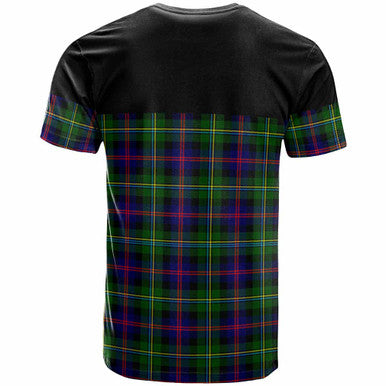Scottish Malcolm (or MacCallum) Clan Crest Tartan T-Shirt - Horizontal Style Back Side Tartan Plaid