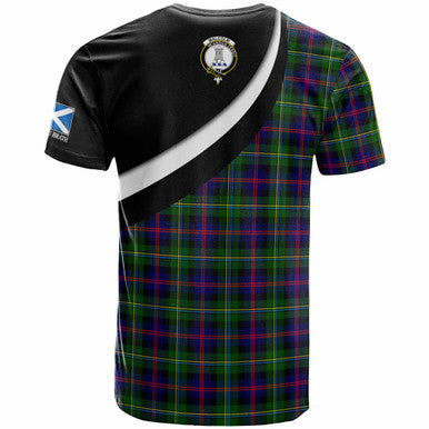 Scottish Malcolm (or MacCallum) Clan Crest Tartan T-Shirt - Scotland Forever Style Back Side Tartan Plaid