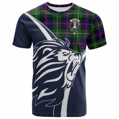Scottish Malcolm (or MacCallum) Clan Crest Tartan T-Shirt - Bend Style Front Side Tartan Plaid