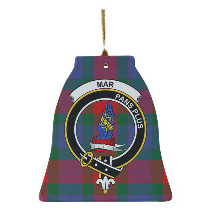 Scottish Mar Clan Crest Tartan Ceramic Ornament Bell Shape Tartan Plaid