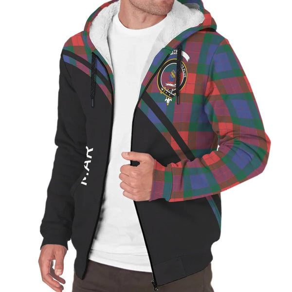 Scottish Mar Clan Crest Tartan Curve Sherpa Hoodie
