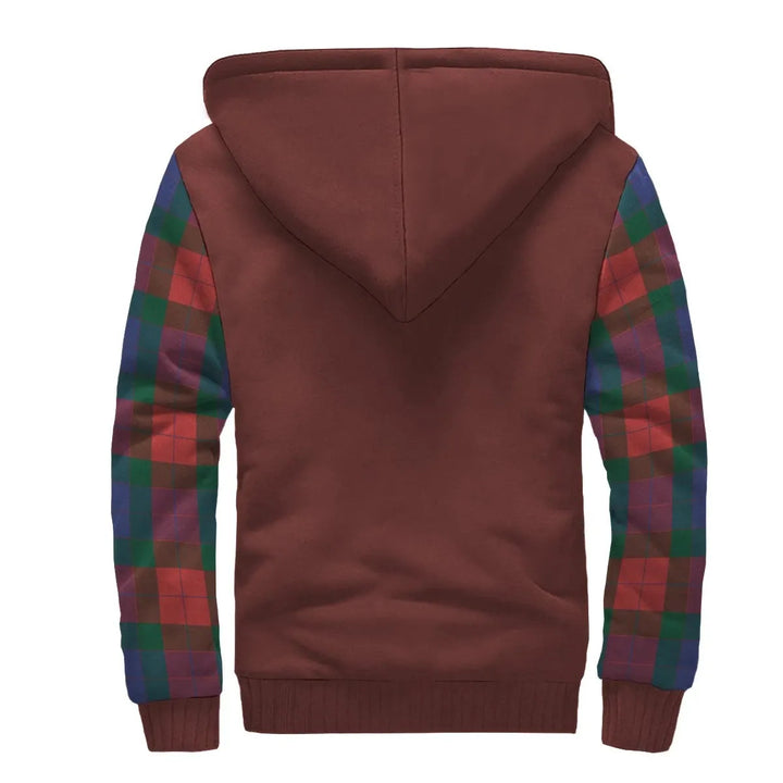 Scottish Mar Clan Crest Tartan Plaid Sleeve Sherpa Hoodie