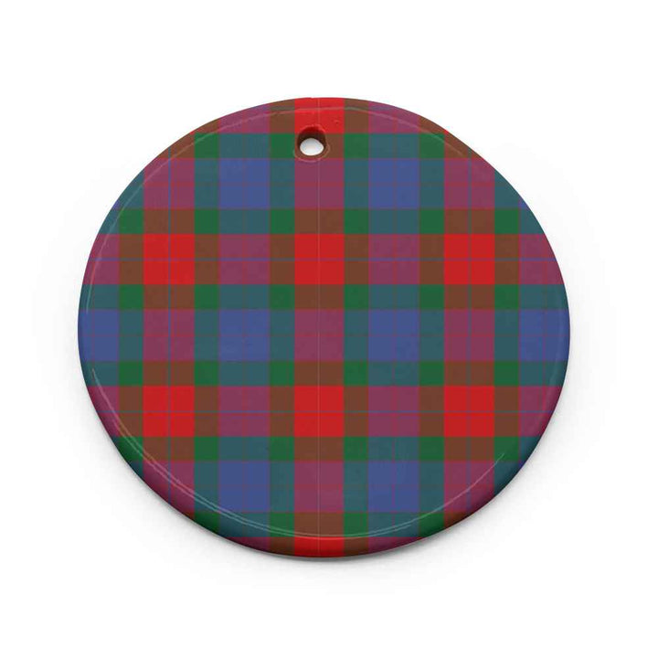 Scottish Mar Clan Tartan Ceramic Ornament Circle Shape Tartan Plaid