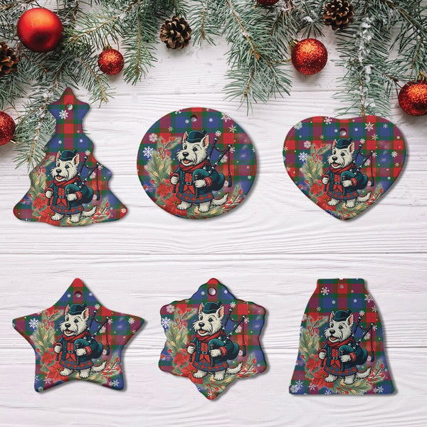 Scottish Mar Clan Tartan Ceramic Ornament Cute Scottish Terrier Dog All Style Tartan Plaid
