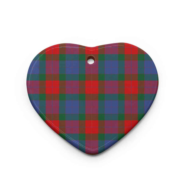 Scottish Mar Clan Tartan Ceramic Ornament Heart Shape Tartan Plaid