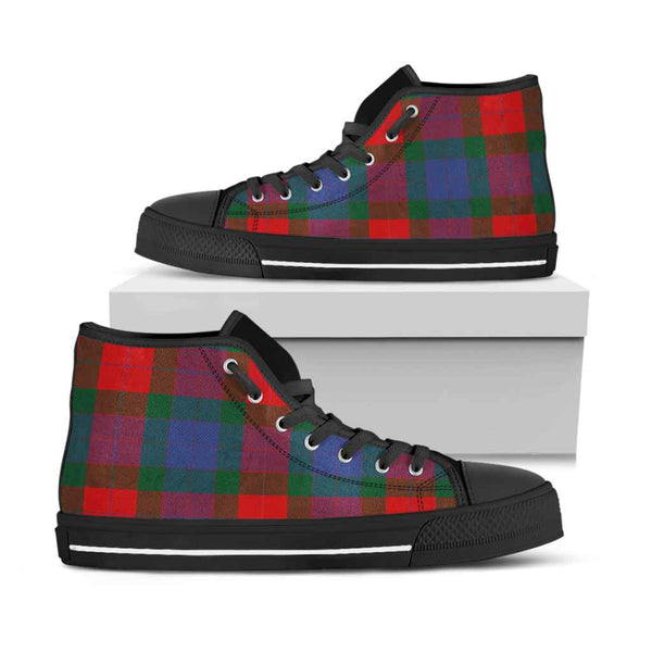 Scottish Mar Clan Tartan High Top Shoes Black Sole Tartan Plaid