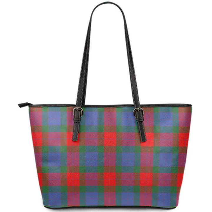 Scottish Mar Clan Tartan Leather Tote Tartan Plaid