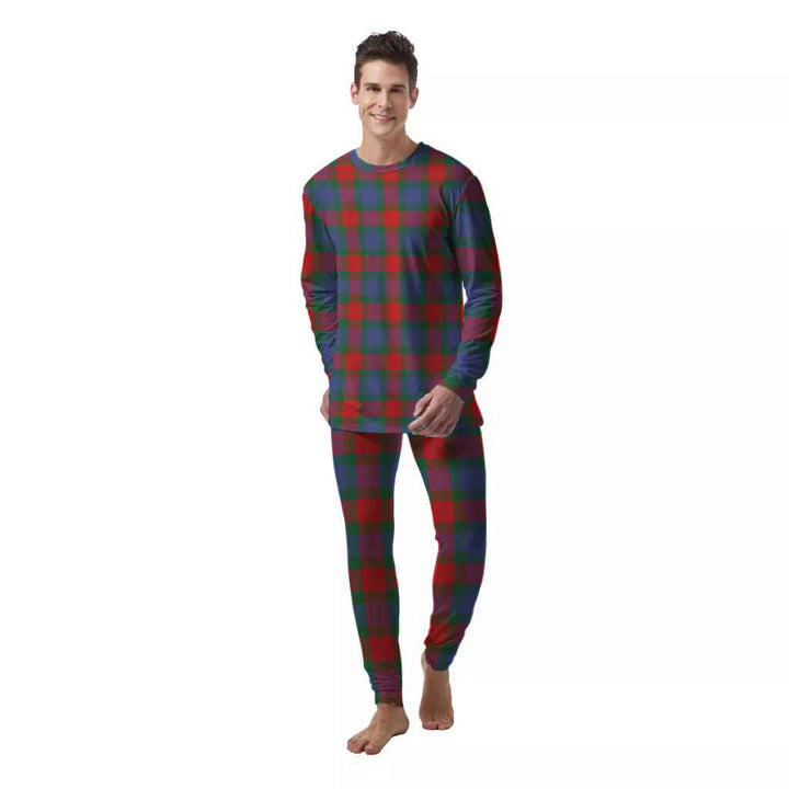 Scottish Mar Clan Tartan Pajama Set  Men Front Side Tartan Plaid