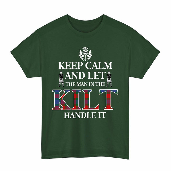 Scottish Mar Clan Tartan T-Shirt - Keep Calm Tartan Plaid Forest Green Color