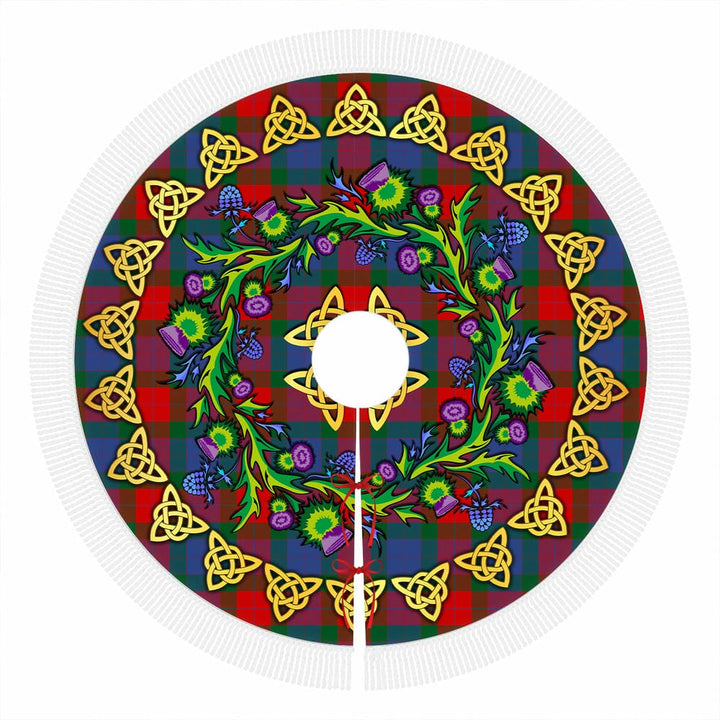 Scottish Mar Clan Tartan Thistle Celtic Knot Christmas Tree Skirt Tassels Tartan Plaid 1