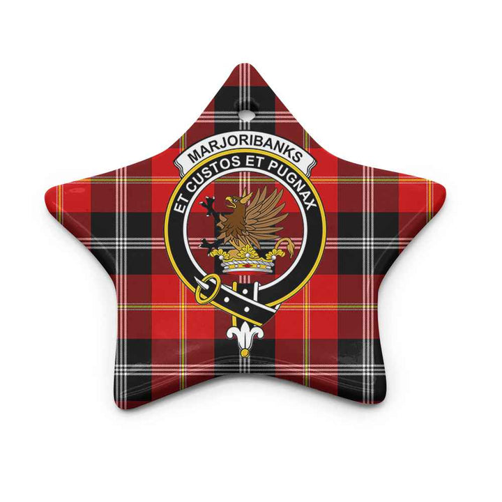 Scottish Marjoribanks Clan Crest Tartan Ceramic Ornament Star Shape Tartan Plaid