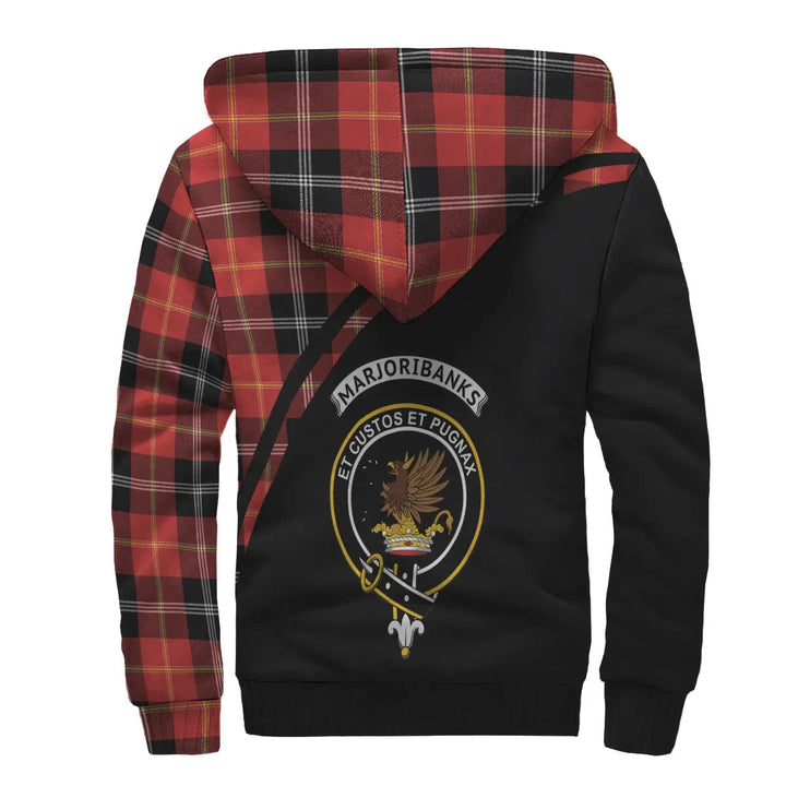 Scottish Marjoribanks Clan Crest Tartan Curve Sherpa Hoodie