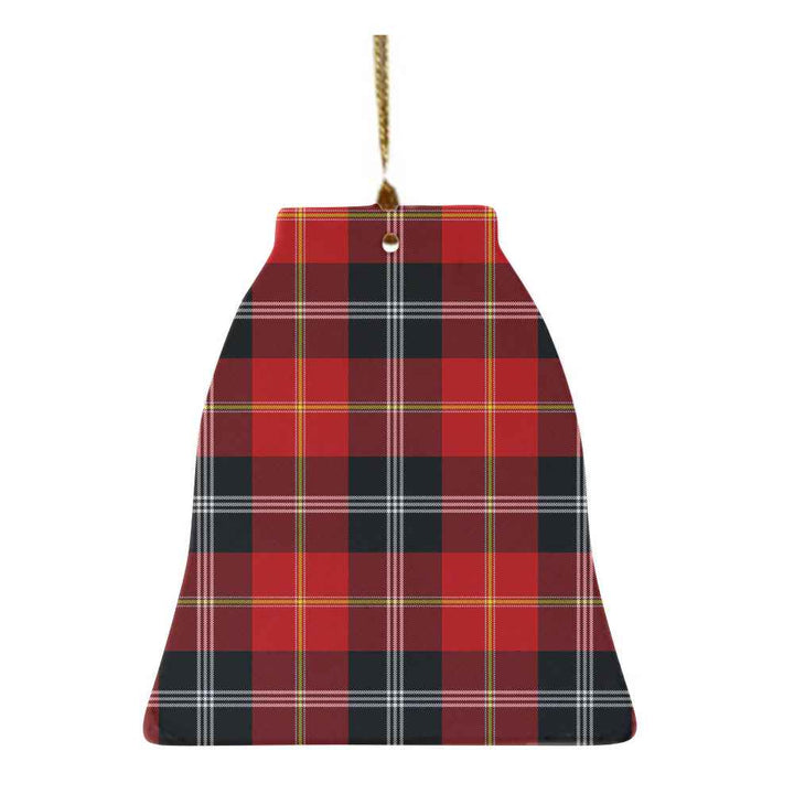 Scottish Marjoribanks Clan Tartan Ceramic Ornament Bell Shape Tartan Plaid