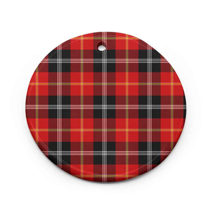 Scottish Marjoribanks Clan Tartan Ceramic Ornament Circle Shape Tartan Plaid