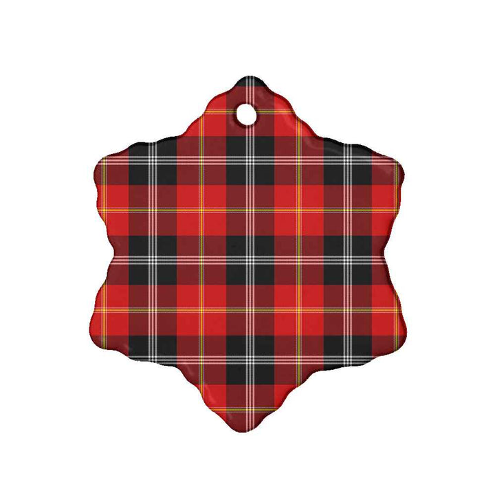 Scottish Marjoribanks Clan Tartan Ceramic Ornament Snow Flake Shape Tartan Plaid