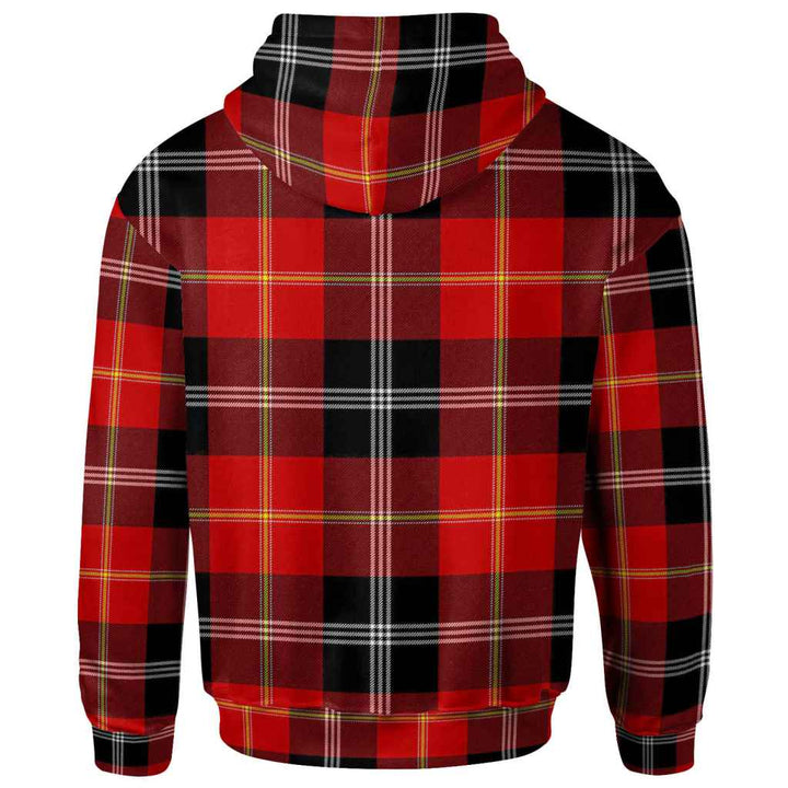 Scottish Marjoribanks Clan Tartan Hoodie Back Side Tartan Plaid