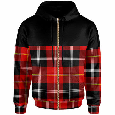 Scottish Marjoribanks Clan Tartan Hoodie - Horizontal Style Zip Tartan Plaid