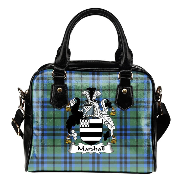 Scottish Marshall Clan Crest Tartan Shoulder Handbag Tartan Plaid 1