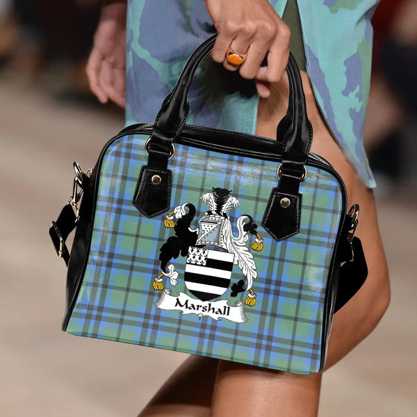 Scottish Marshall Clan Crest Tartan Shoulder Handbag Tartan Plaid 2
