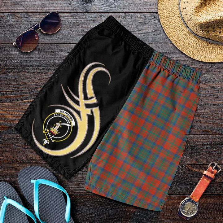 Scottish Matheson Ancient Clan Crest Tartan Believe in Me Men's Shorts