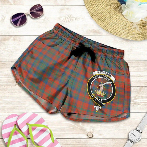Scottish Matheson Ancient Clan Crest Tartan Women Shorts
