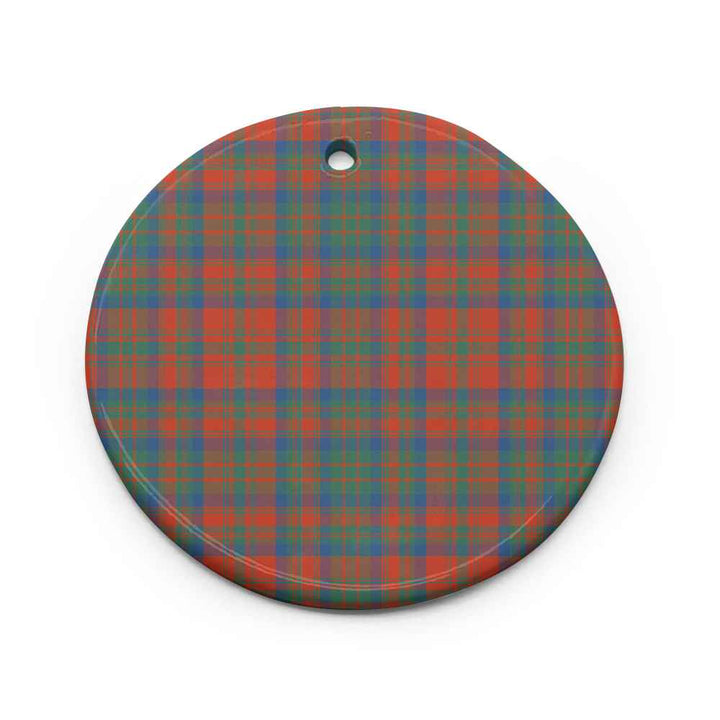Scottish Matheson Ancient Clan Tartan Ceramic Ornament Circle Shape Tartan Plaid
