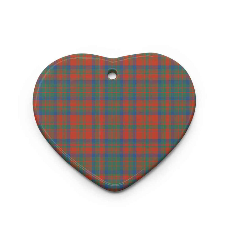 Scottish Matheson Ancient Clan Tartan Ceramic Ornament Heart Shape Tartan Plaid