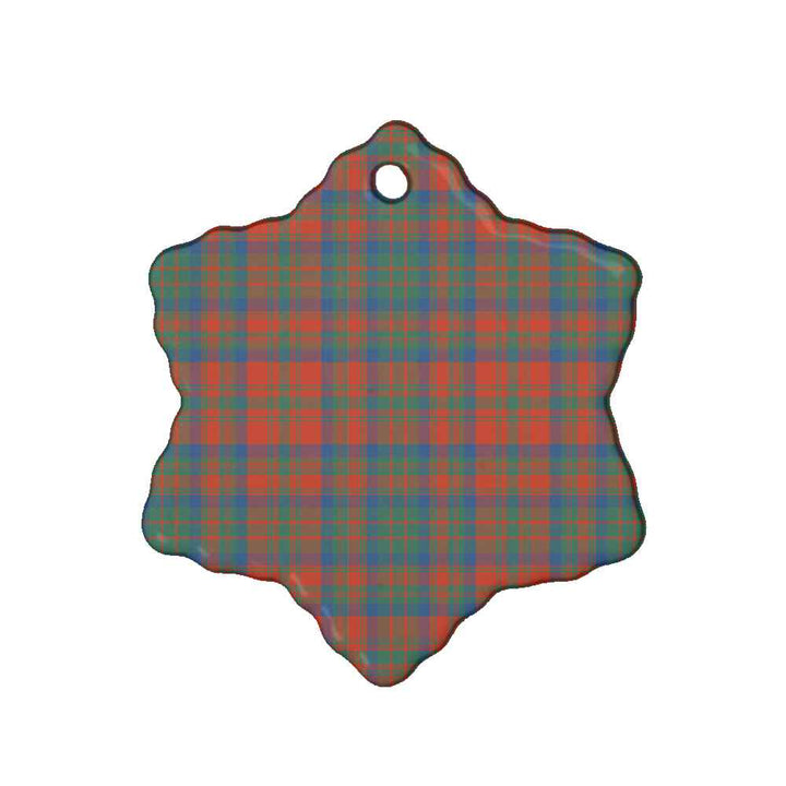 Scottish Matheson Ancient Clan Tartan Ceramic Ornament Snow Flake Shape Tartan Plaid