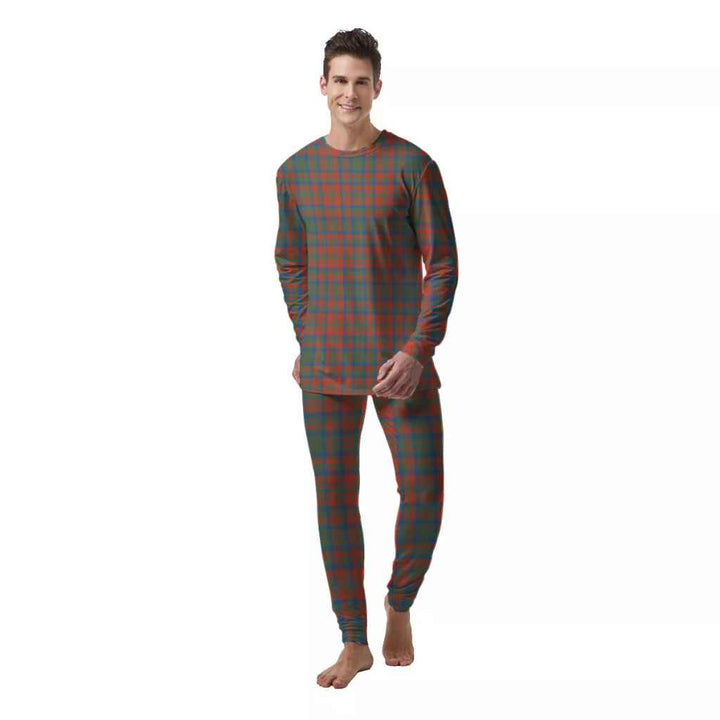 Scottish Matheson Ancient Clan Tartan Pajama Set  Men Front Side Tartan Plaid