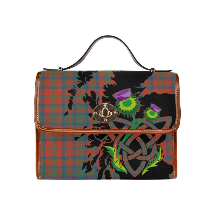 Scottish Matheson Ancient Clan Tartan Waterproof Canvas Bag With Thistle Tartan Plaid 1
