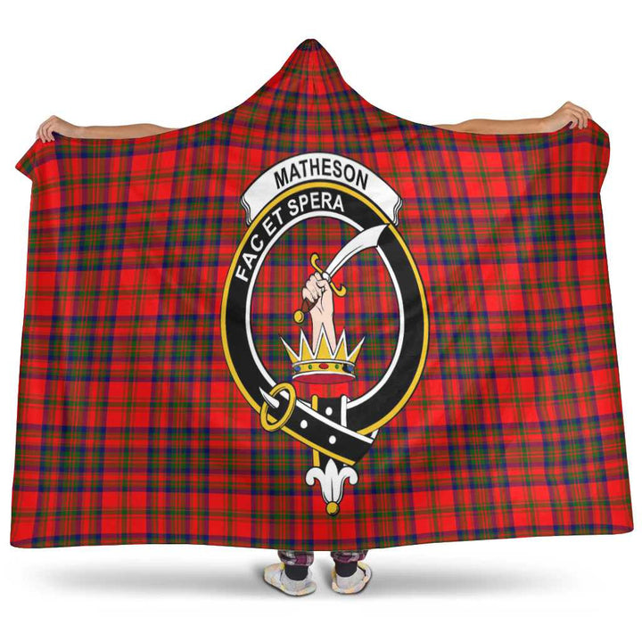 Scottish Matheson Clan Crest Tartan Hooded Blanket Tartan Plaid 1